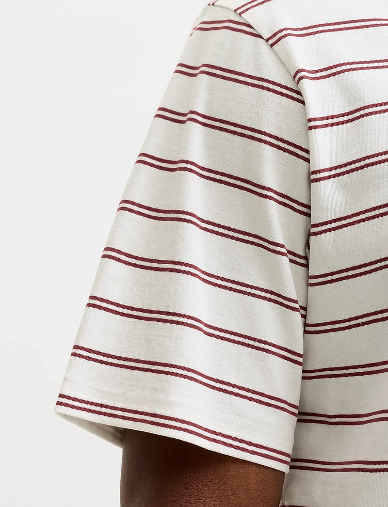 Jack & Jones - JORNORREBRO STRIPE TEE SS CN LN - kurzärmelig - cabernet - 4