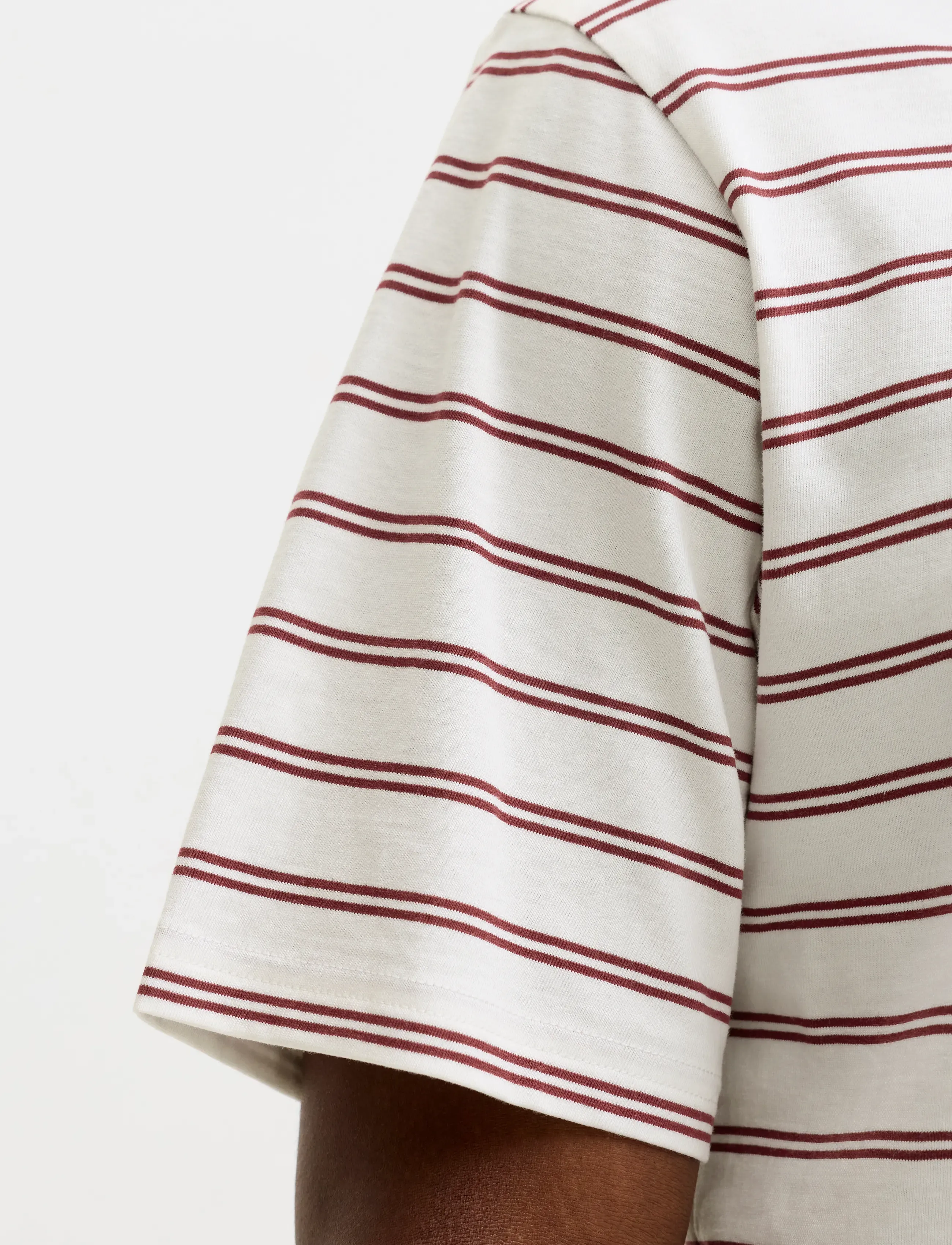 Jack & Jones - JORNORREBRO STRIPE TEE SS CN LN - kortærmede t-shirts - cabernet - 4