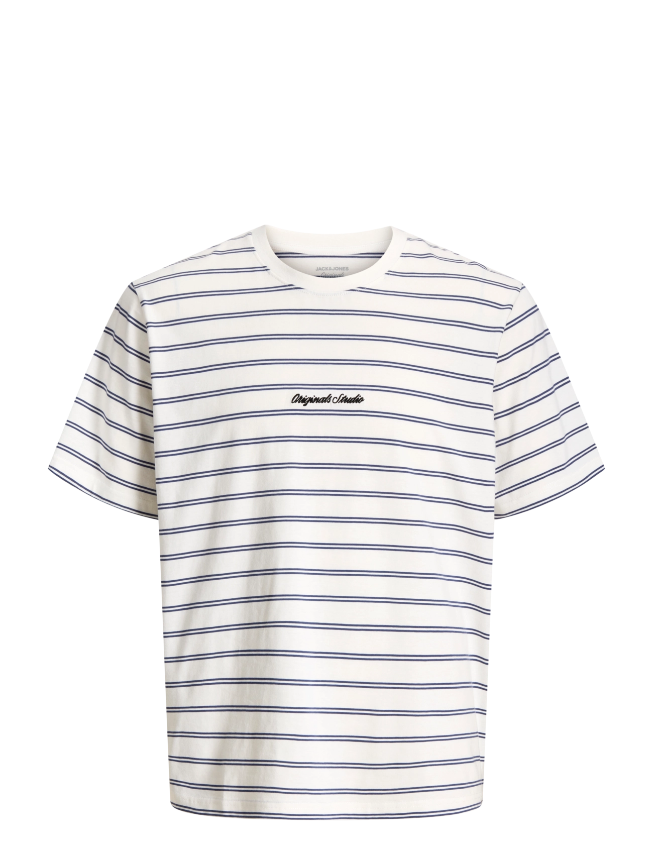 Jack & Jones JORNORREBRO STRIPE TEE SS CN LN - T-shirts - CLOUD DANCER / white