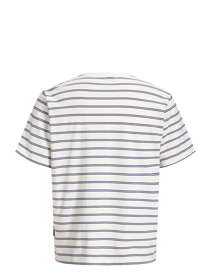 Jack & Jones - JORNORREBRO STRIPE TEE SS CN LN - kurzärmelige t-shirts - cloud dancer - 1