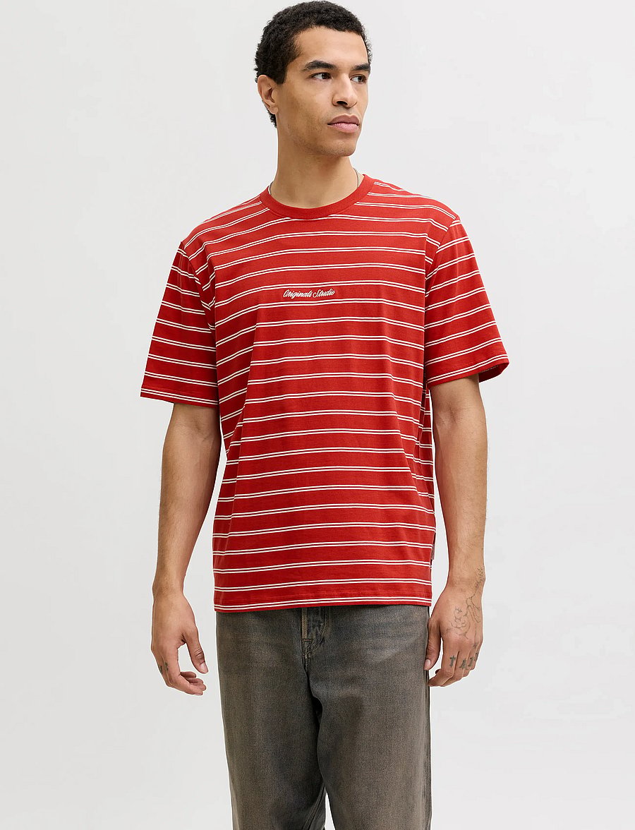 Jack & Jones - JORNORREBRO STRIPE TEE SS CN LN - kurzärmelig - samba - 0