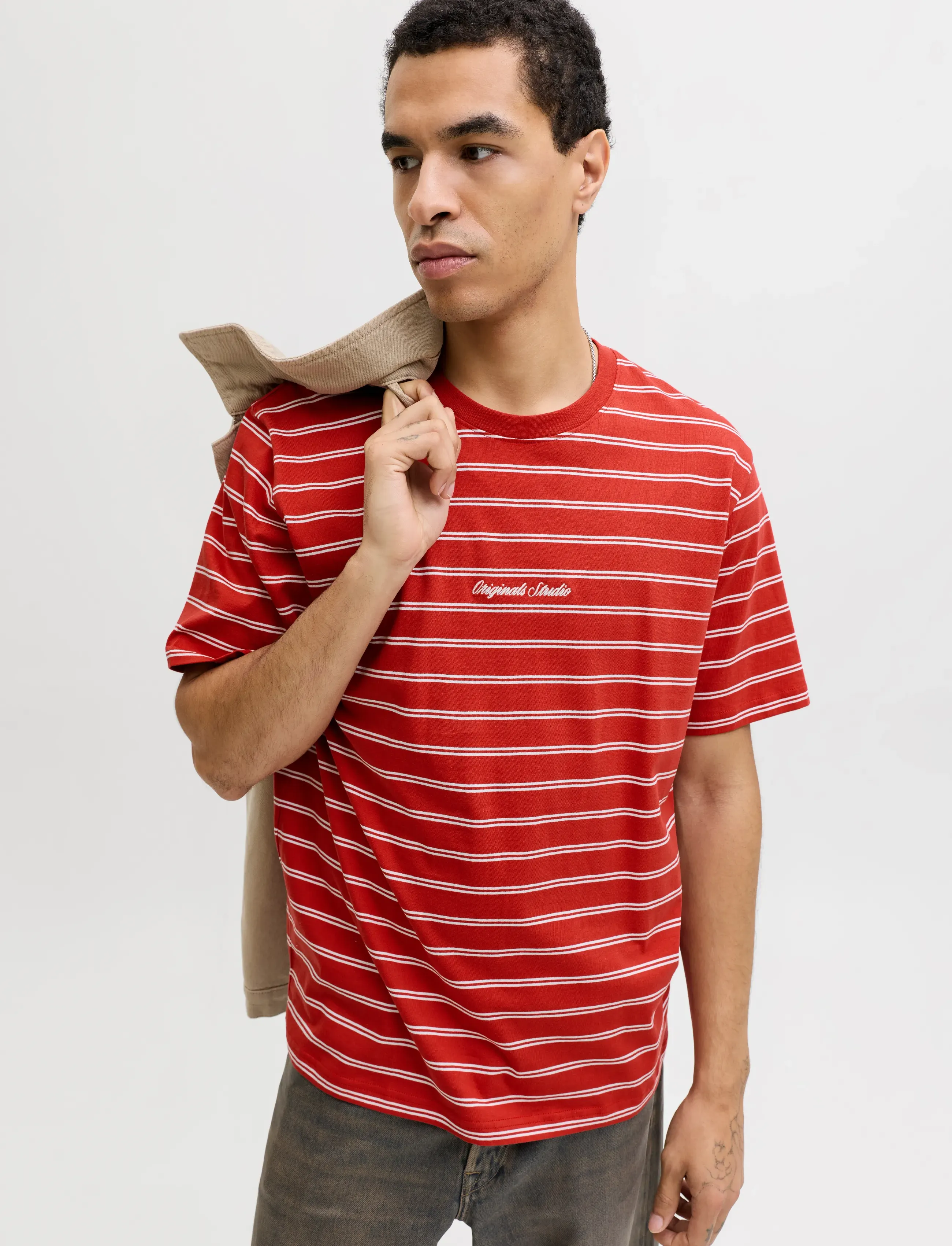 Jack & Jones - JORNORREBRO STRIPE TEE SS CN LN - kortærmede t-shirts - samba - 5