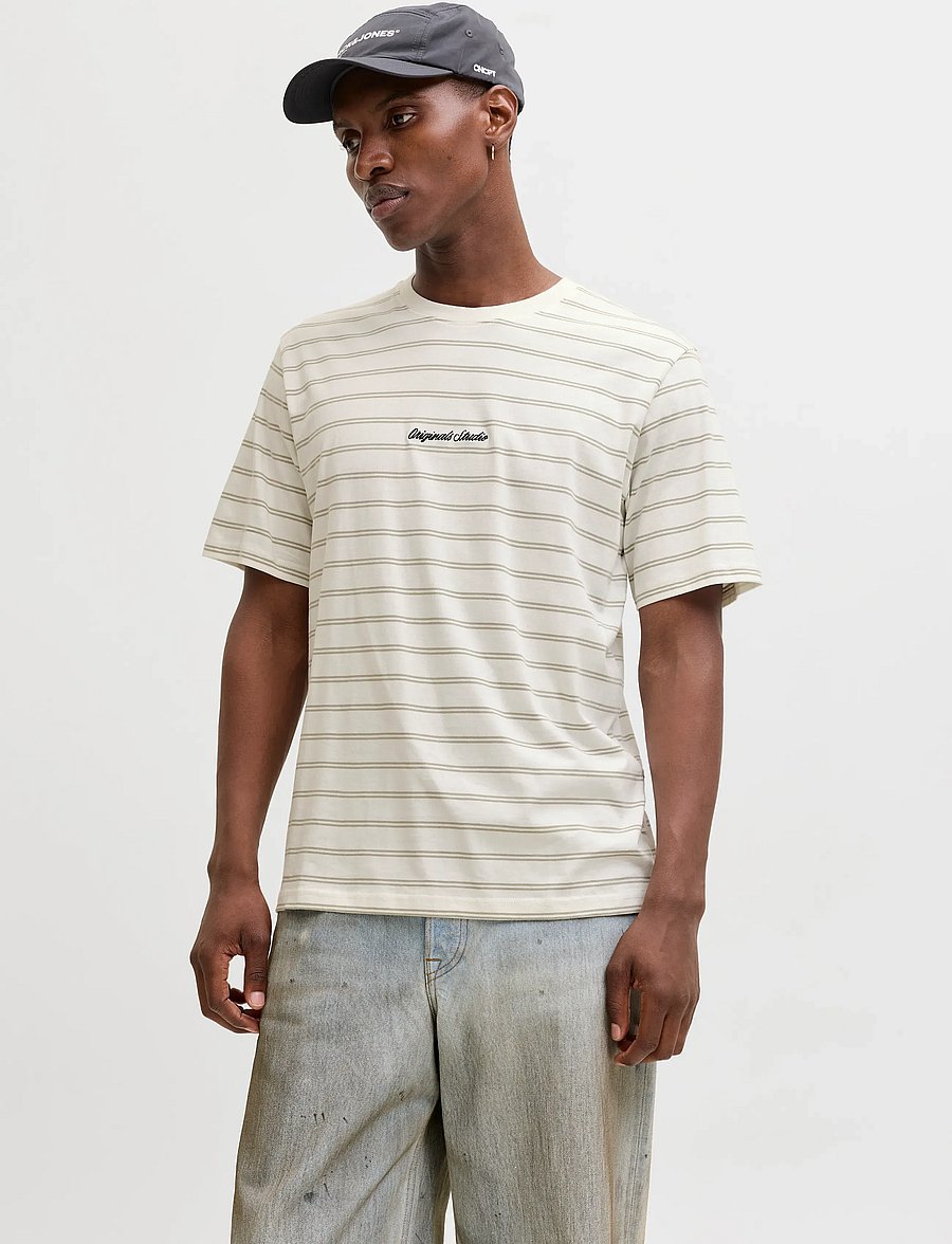Jack & Jones - JORNORREBRO STRIPE TEE SS CN LN - kurzärmelig - seagrass - 0