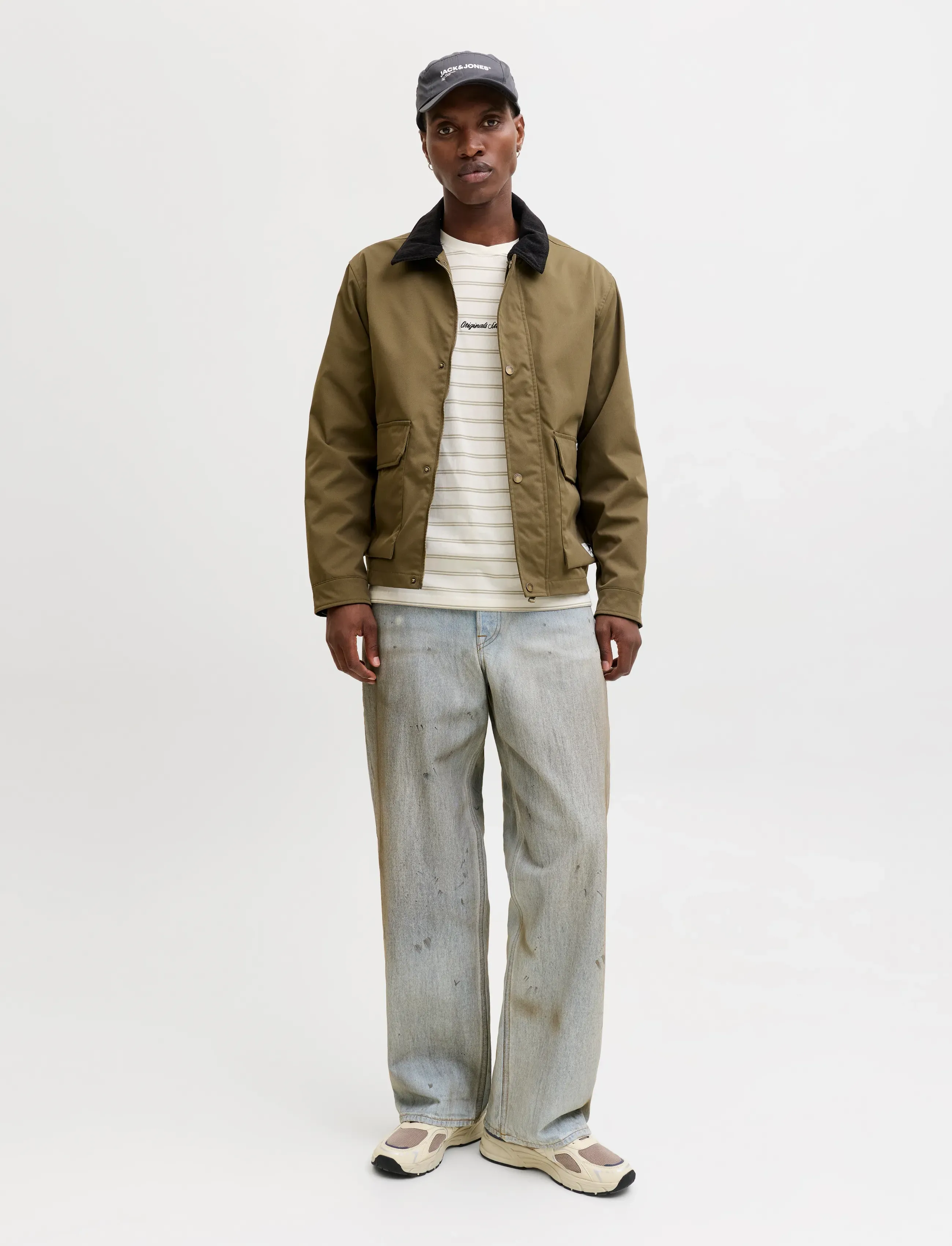 Jack & Jones - JORNORREBRO STRIPE TEE SS CN LN - kortærmede t-shirts - seagrass - 4
