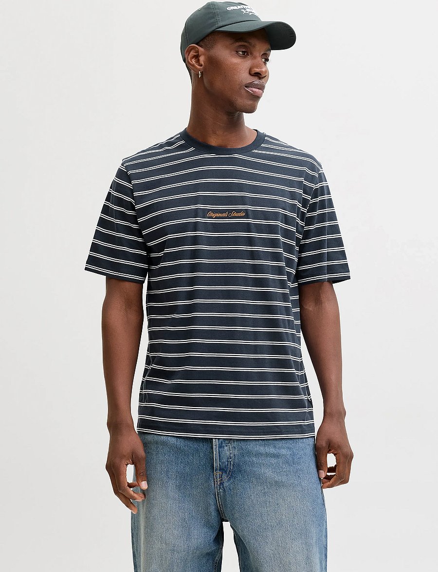 Jack & Jones - JORNORREBRO STRIPE TEE SS CN LN - kurzärmelig - sky captain - 0