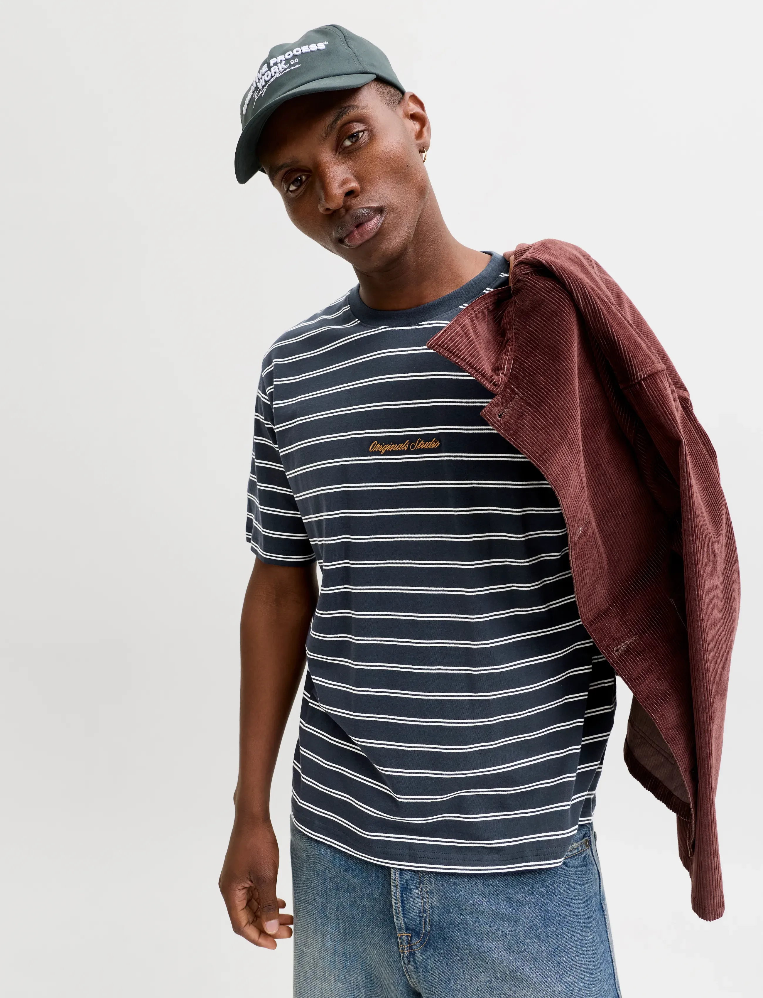 Jack & Jones - JORNORREBRO STRIPE TEE SS CN LN - kortærmede t-shirts - sky captain - 5