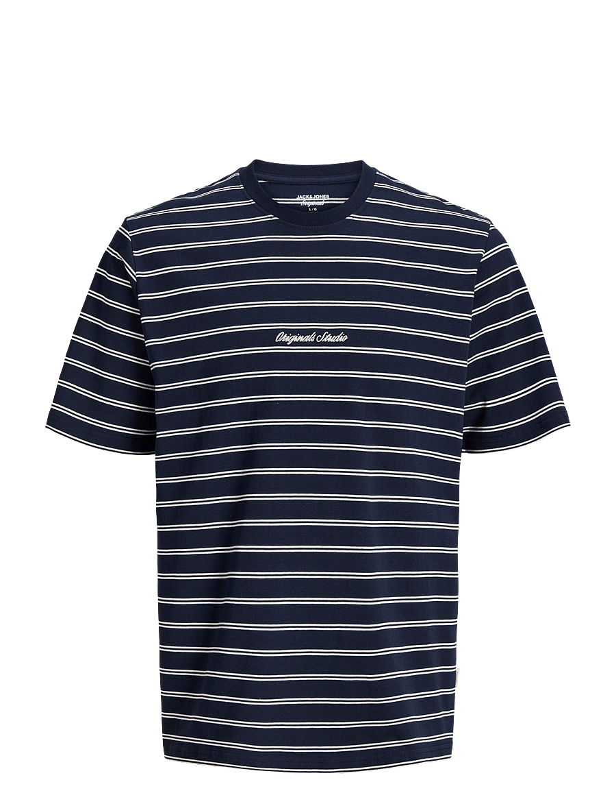 Jack & Jones - JORNORREBRO STRIPE TEE SS CN LN - kurzärmelige t-shirts - sky captain - 0
