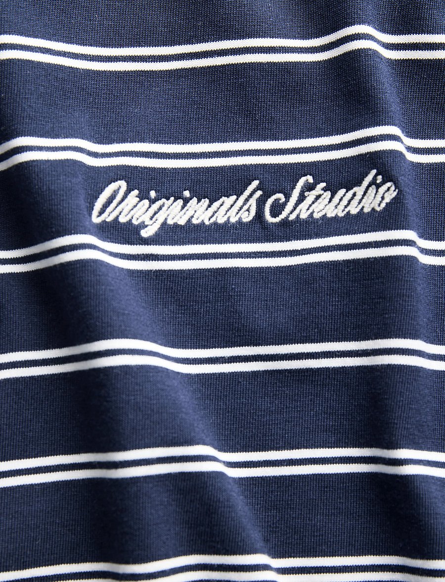 Jack & Jones - JORNORREBRO STRIPE TEE SS CN LN - kurzärmelige t-shirts - sky captain - 2