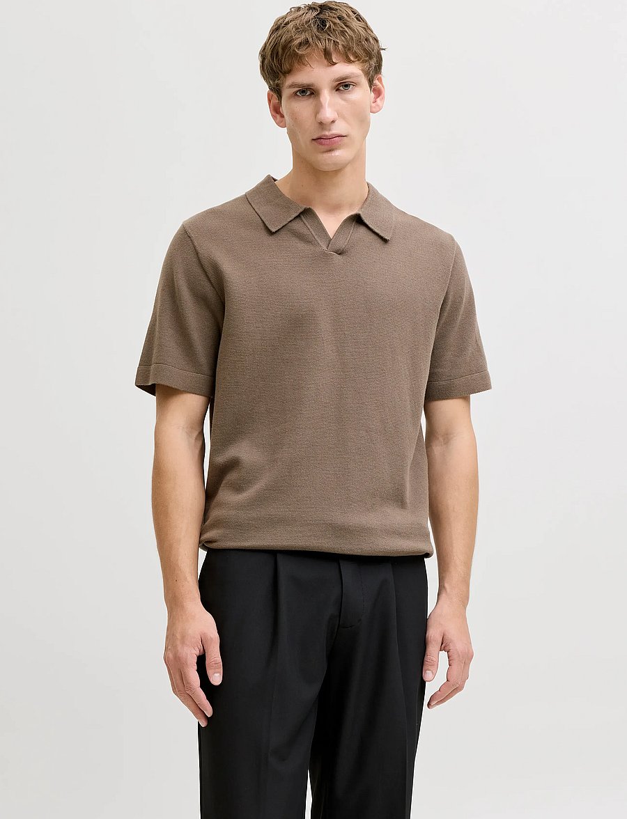 Jack & Jones - JPRBLAMILANO SPRING SPLIT NECK SS SN - kurzärmelig - morel - 0
