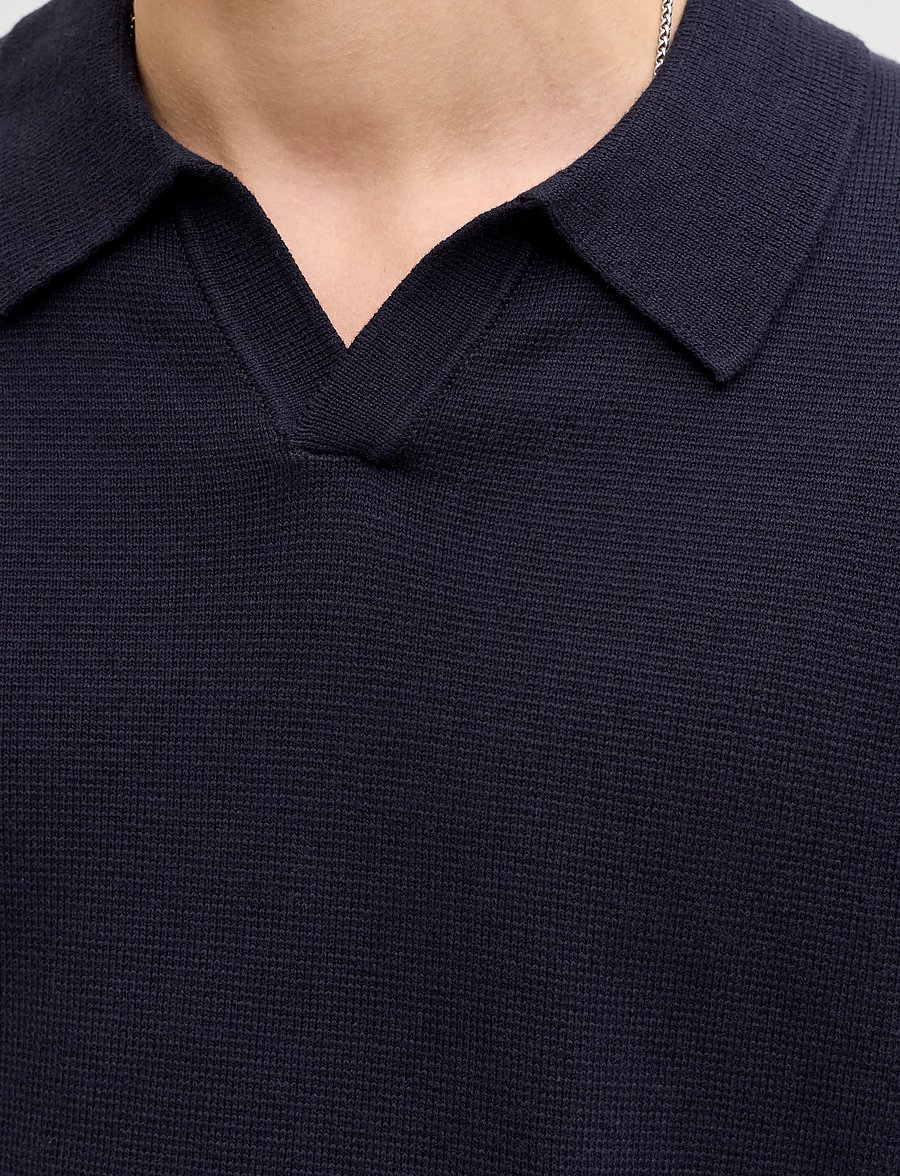 Jack & Jones - JPRBLAMILANO SPRING SPLIT NECK SS SN - kortärmade pikéer - night sky - 5