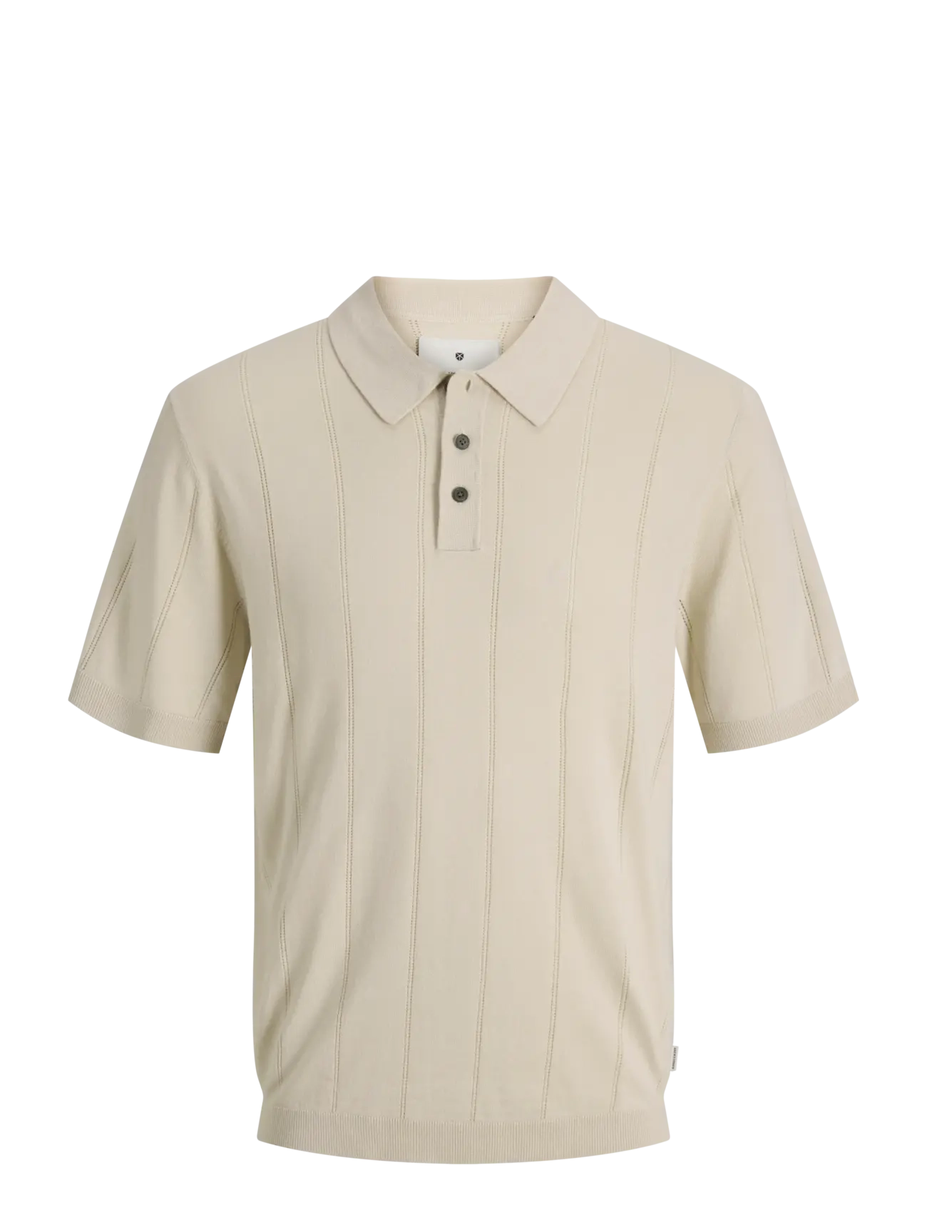 Jack & Jones JPRBLAWILLIAM STRUCTURE KNIT POLO SS SN - Kläder - ANCIENT SCROLL / cream
