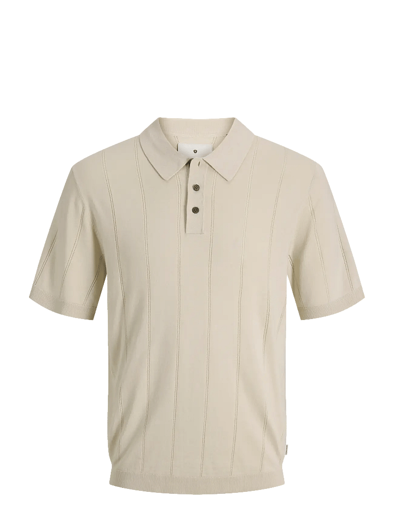 Jack & Jones - JPRBLAWILLIAM STRUCTURE KNIT POLO SS SN - gestrickte polohemden - ancient scroll - 1