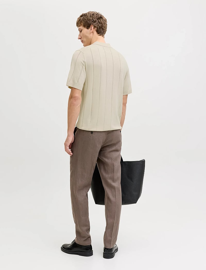 Jack & Jones - JPRBLAWILLIAM STRUCTURE KNIT POLO SS SN - gestrickte polohemden - ancient scroll - 3