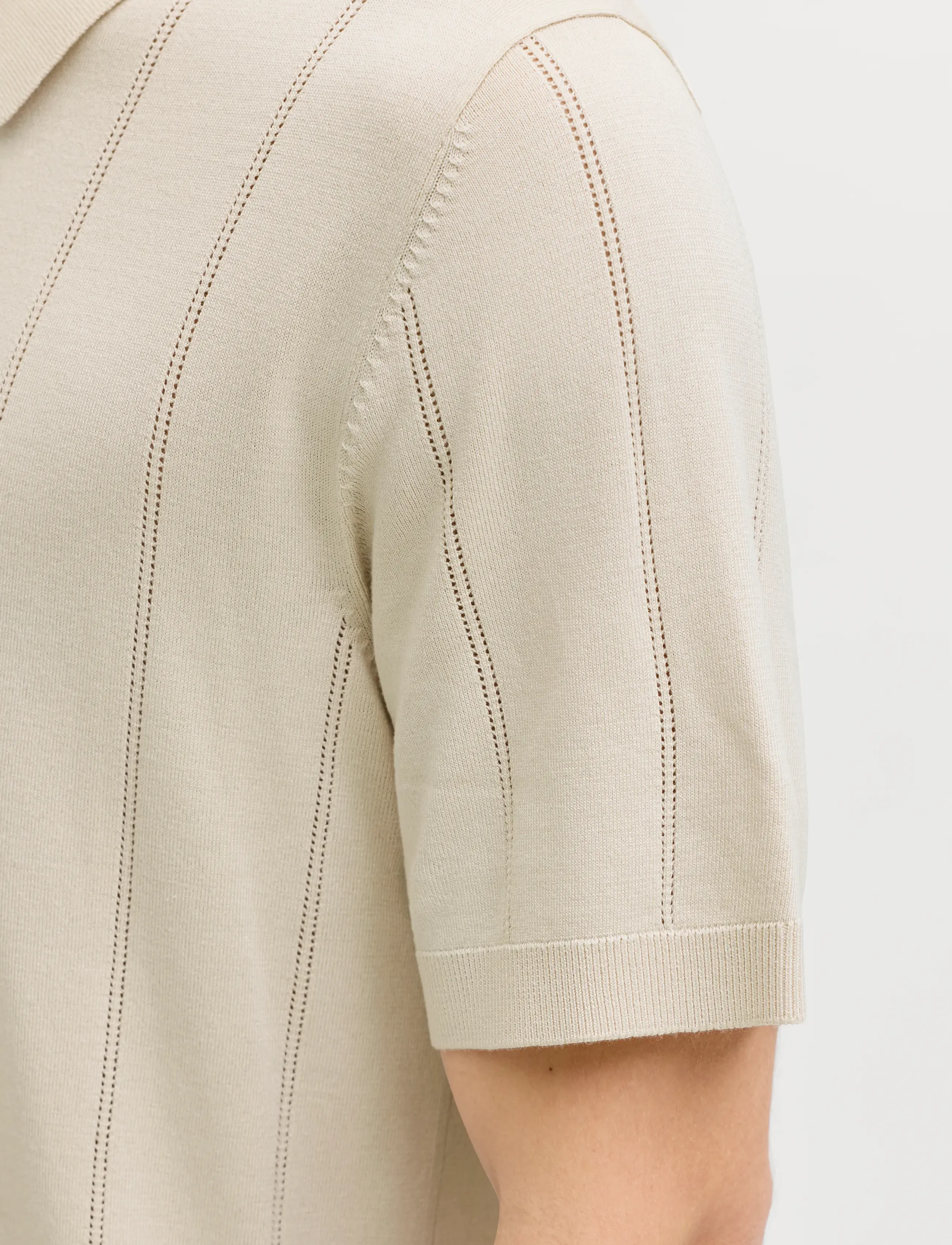 Jack & Jones JPRBLAWILLIAM STRUCTURE KNIT POLO SS SN - Strickmode - ANCIENT SCROLL / cream