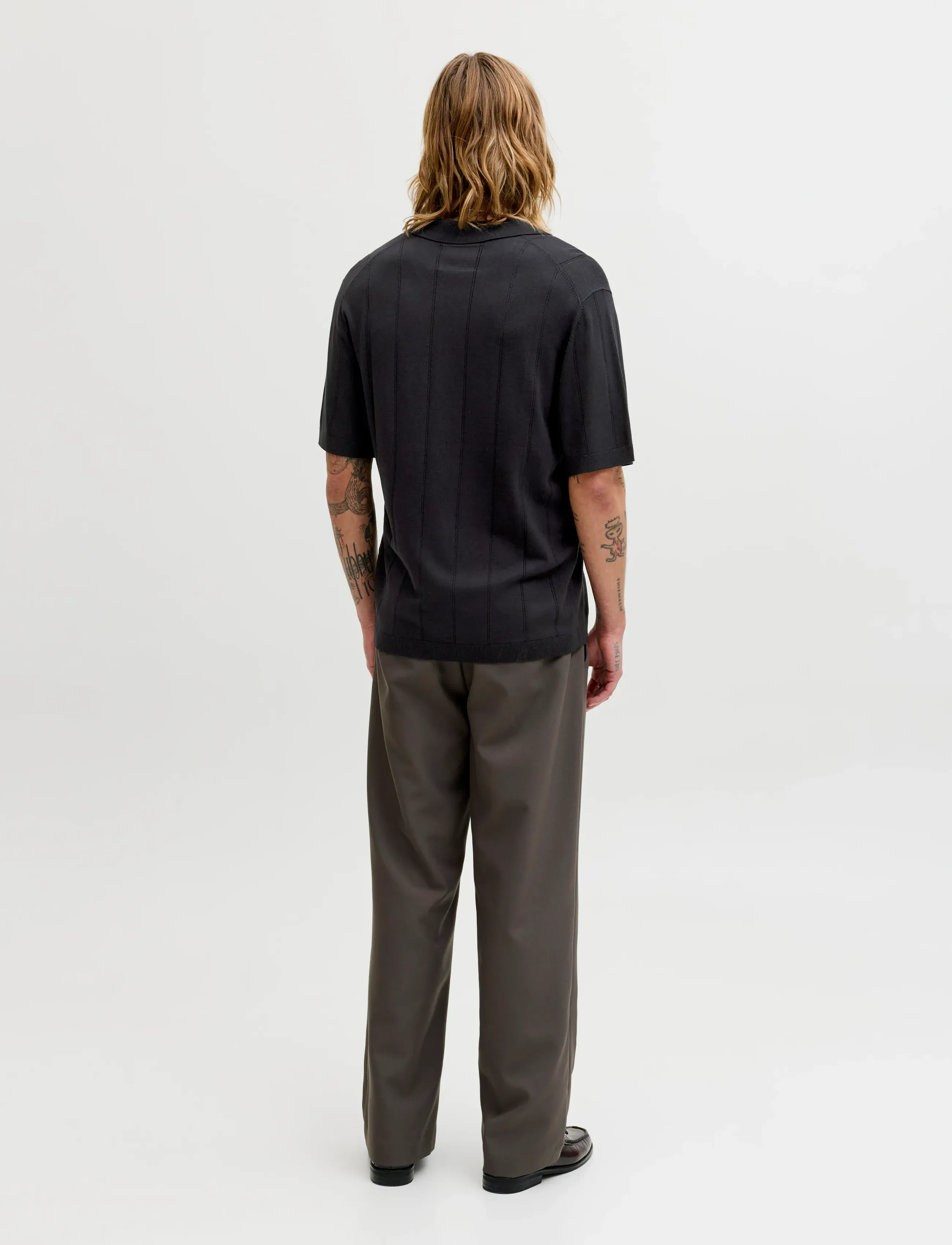 Jack & Jones - JPRBLAWILLIAM STRUCTURE KNIT POLO SS SN - knitted polos - black - 2