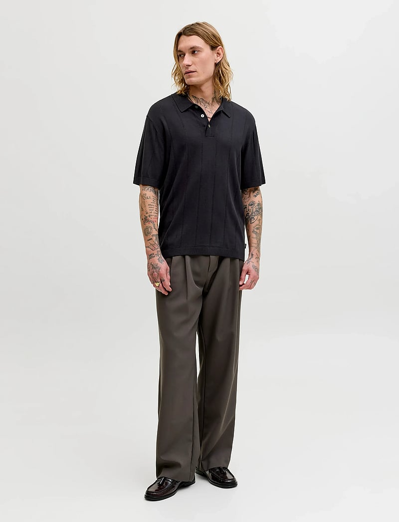 Jack & Jones - JPRBLAWILLIAM STRUCTURE KNIT POLO SS SN - polostrik - black - 3