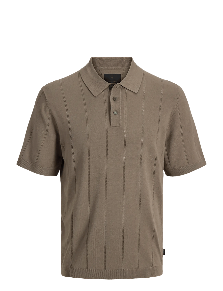 Jack & Jones - JPRBLAWILLIAM STRUCTURE KNIT POLO SS SN - stickade pikéer - morel - 1