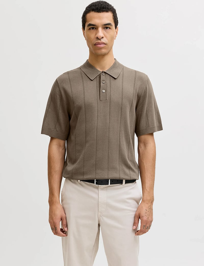 Jack & Jones - JPRBLAWILLIAM STRUCTURE KNIT POLO SS SN - polostrik - morel - 0