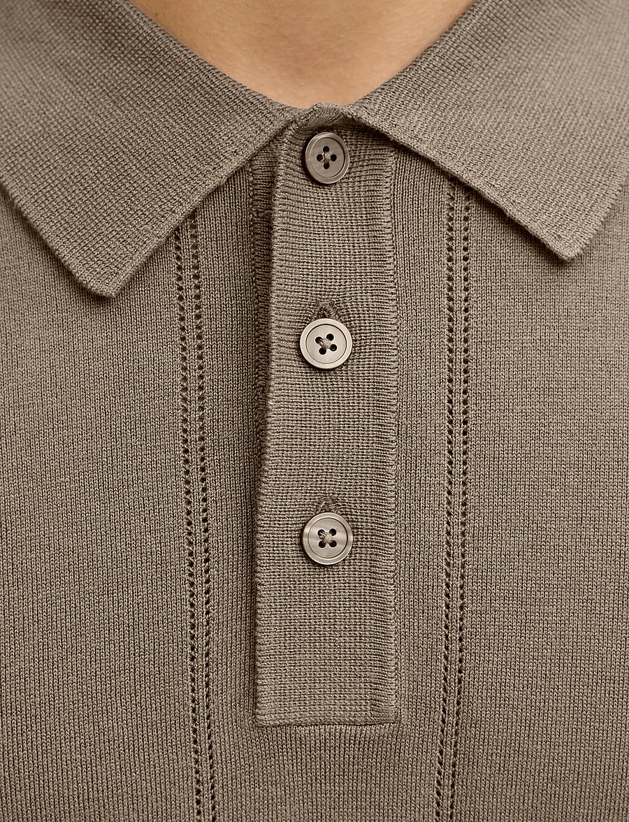 Jack & Jones - JPRBLAWILLIAM STRUCTURE KNIT POLO SS SN - stickade pikéer - morel - 4