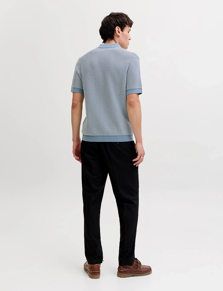 Jack & Jones - JPRBLUKINGSLEY KNIT POLO SS LN - knitted polos - ashley blue - 2