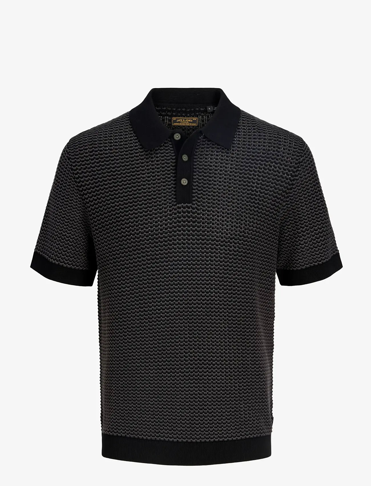 Jack & Jones - JPRBLUKINGSLEY KNIT POLO SS LN - polostrik - black - 1