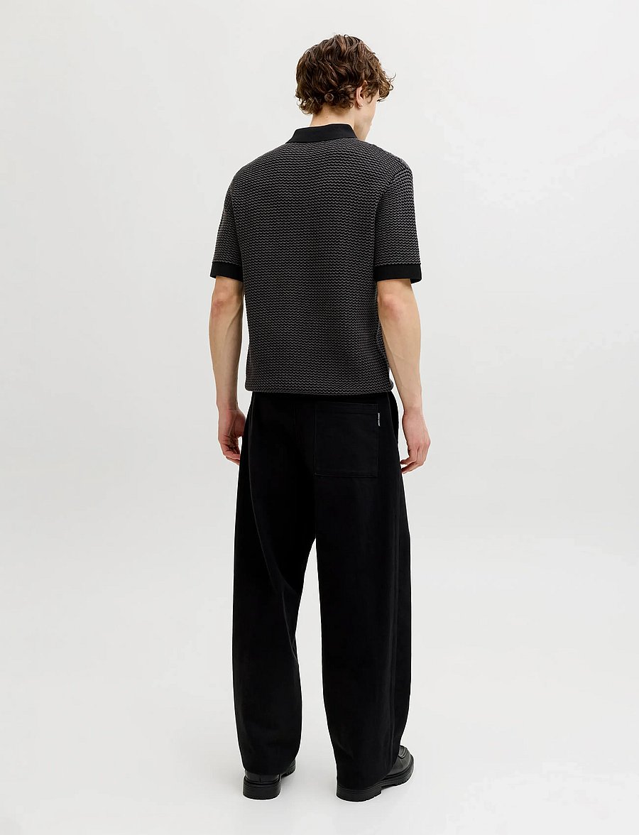 Jack & Jones - JPRBLUKINGSLEY KNIT POLO SS LN - knitted polos - black - 2