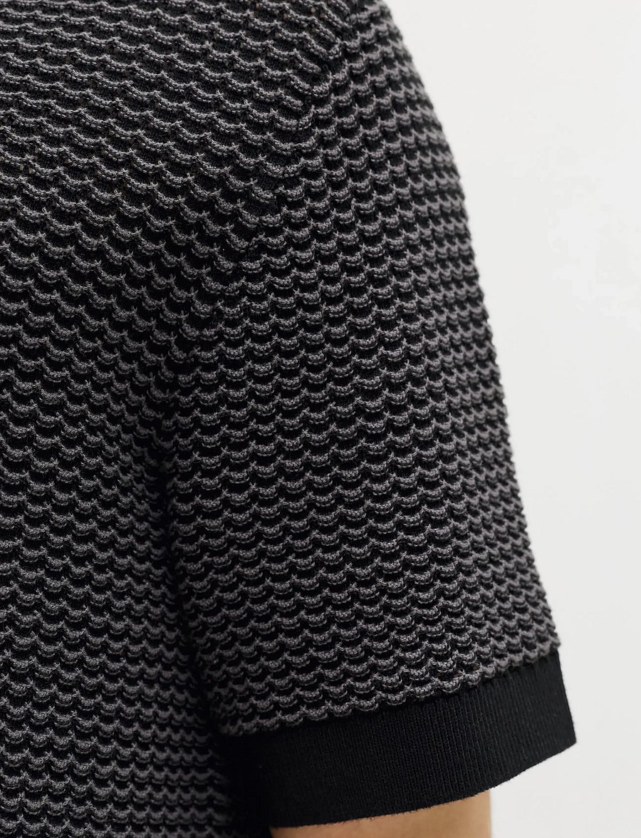 Jack & Jones - JPRBLUKINGSLEY KNIT POLO SS LN - knitted polos - black - 4