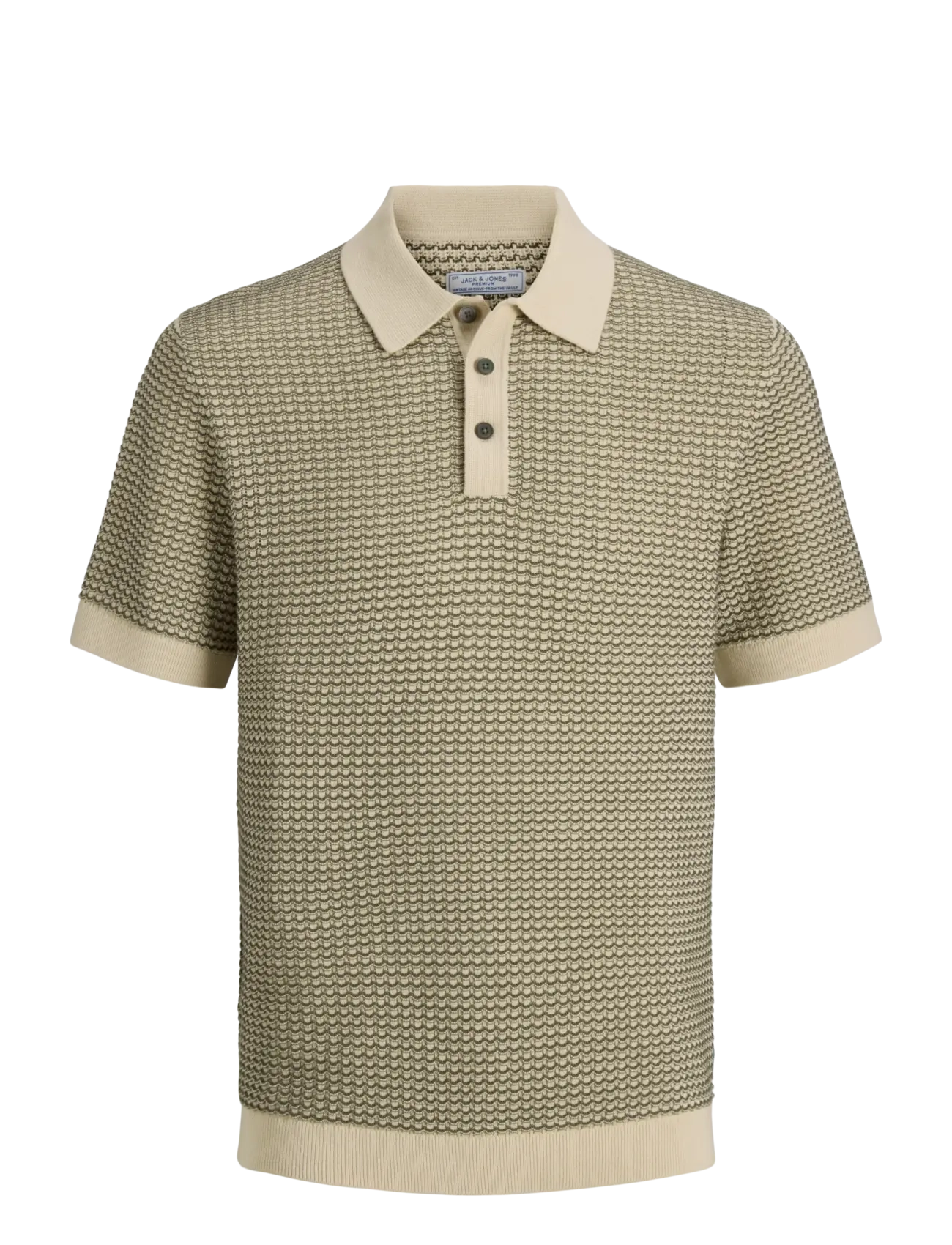 Jack & Jones JPRBLUKINGSLEY KNIT POLO SS LN - Poloer - MARTINI OLIVE / khaki/green
