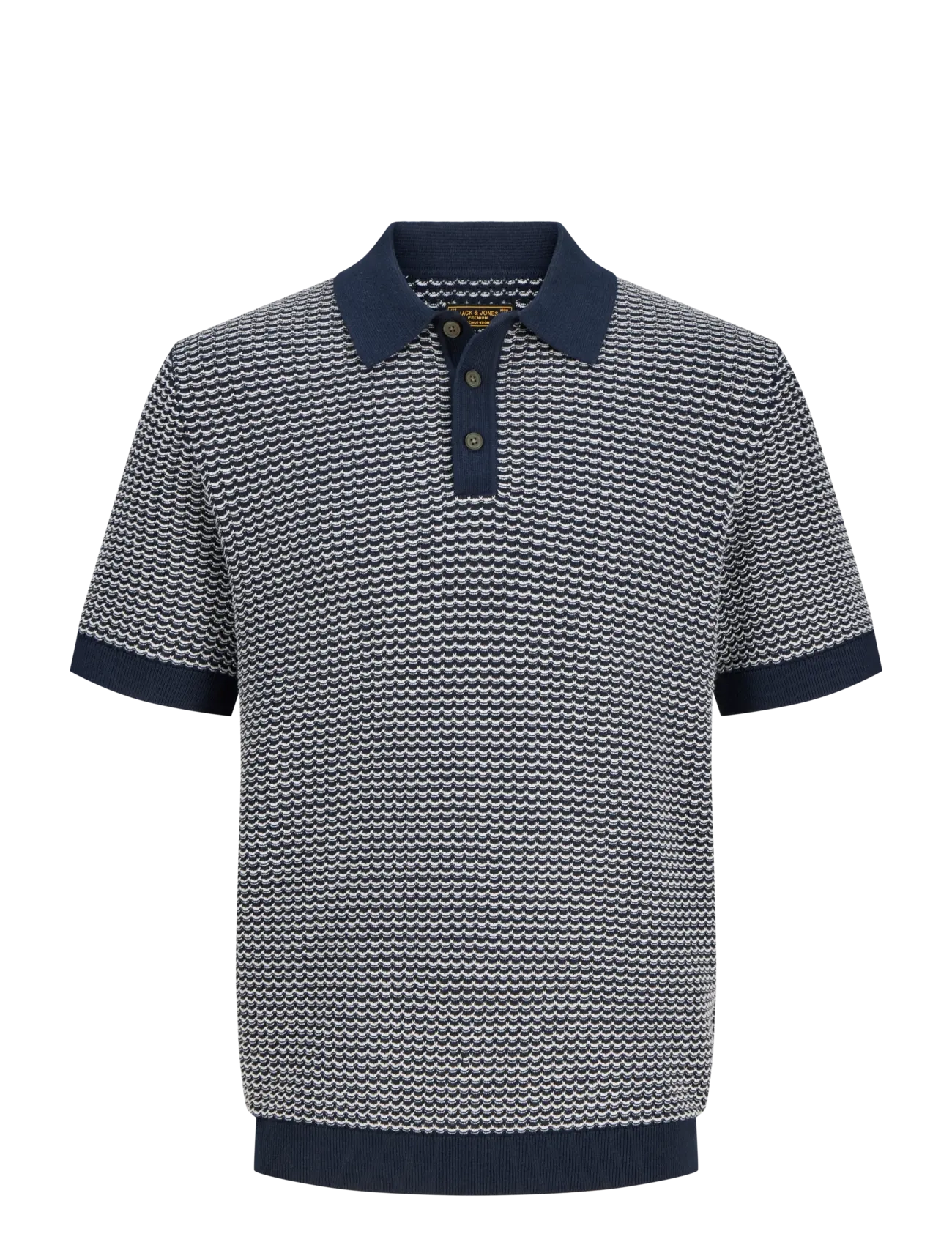 Jack & Jones JPRBLUKINGSLEY KNIT POLO SS LN - Poloer - SKY CAPTAIN / navy
