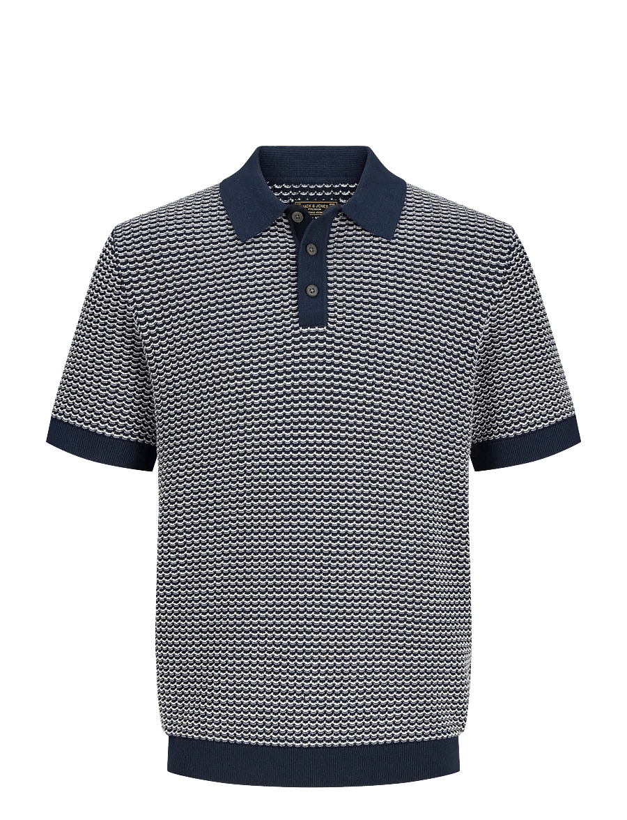 Jack & Jones - JPRBLUKINGSLEY KNIT POLO SS LN - adīti polo krekli ar garām piedurknēm - sky captain - 1