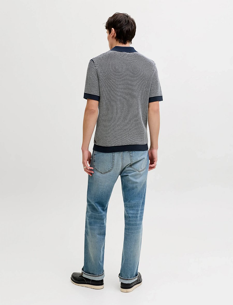 Jack & Jones - JPRBLUKINGSLEY KNIT POLO SS LN - adīti polo krekli ar garām piedurknēm - sky captain - 2