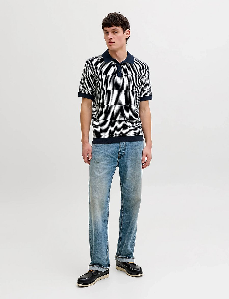 Jack & Jones - JPRBLUKINGSLEY KNIT POLO SS LN - adīti polo krekli ar garām piedurknēm - sky captain - 3