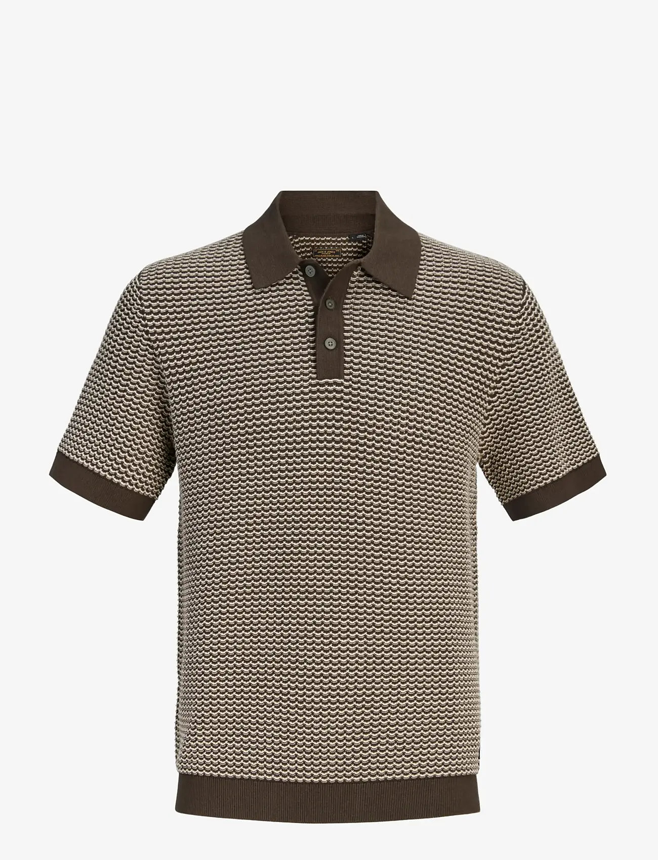 Jack & Jones - JPRBLUKINGSLEY KNIT POLO SS LN - polostrik - turkish coffee - 1