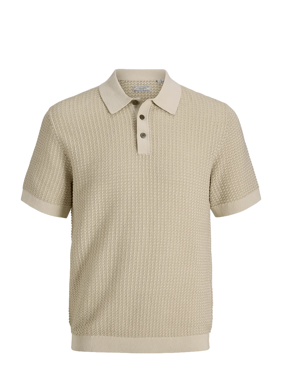 Jack & Jones - JPRBLUKINGSLEY KNIT POLO SS LN - adīti polo krekli ar garām piedurknēm - whitecap gray - 1