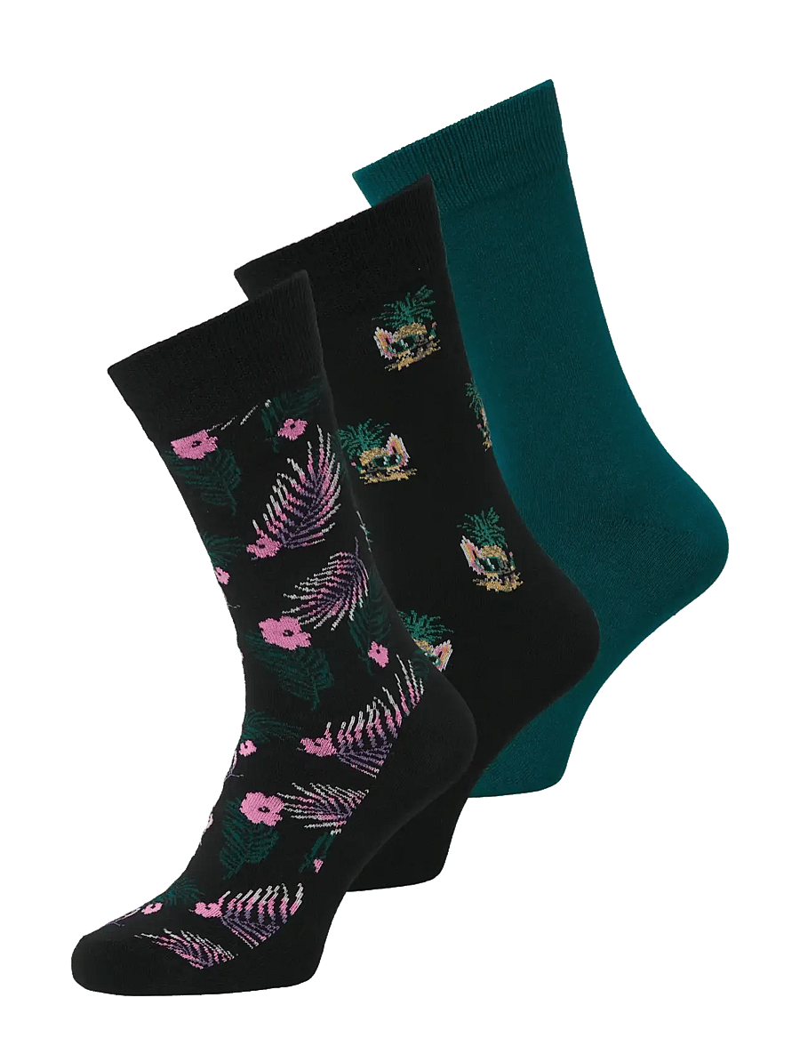Jack & Jones - JACPINEAPPLE SKULLS SOCKS 3 PACK SN - crew sokkar - black - 0
