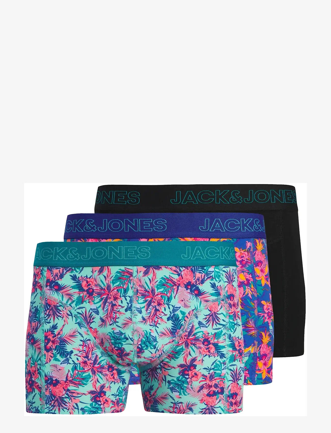 Jack & Jones - JACEXOTIC LEAVES TRUNKS 3 PACK SN - unterhosen im multipack - pool blue - 1