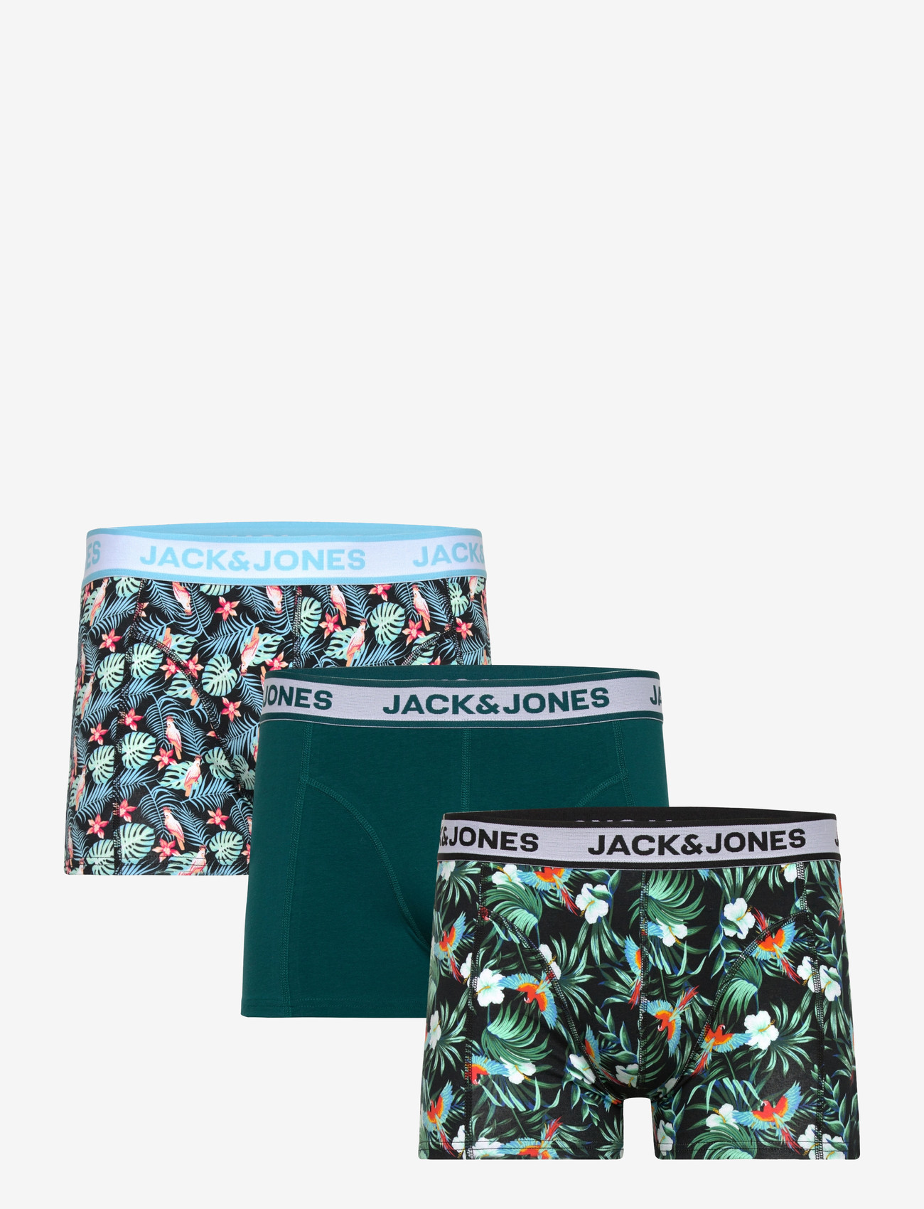 Jack & Jones - JACBIRD LEAVES TRUNKS 3 PACK - multipack underbukser - black - 0