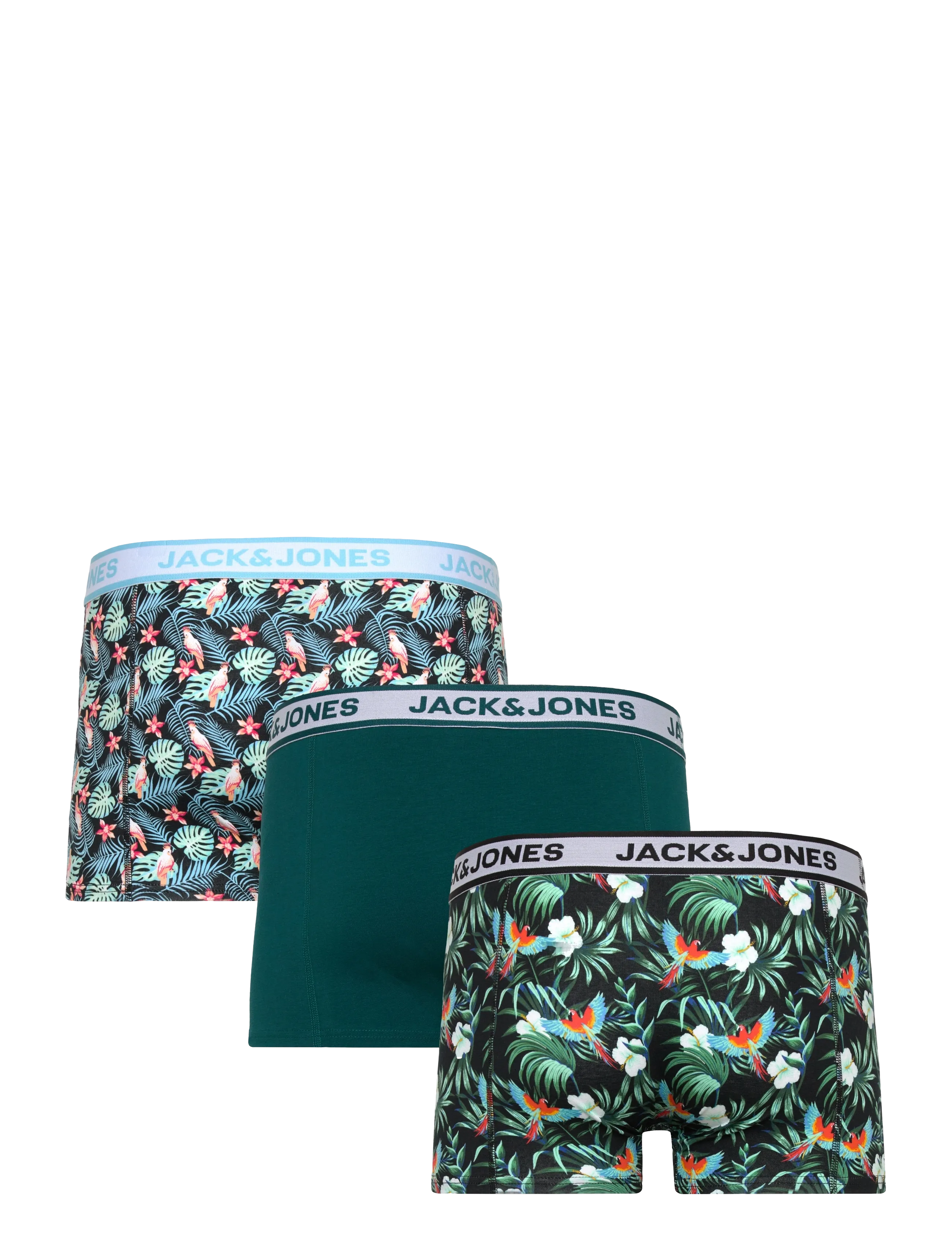 Jack & Jones - JACBIRD LEAVES TRUNKS 3 PACK - alhaisimmat hinnat - black - 1
