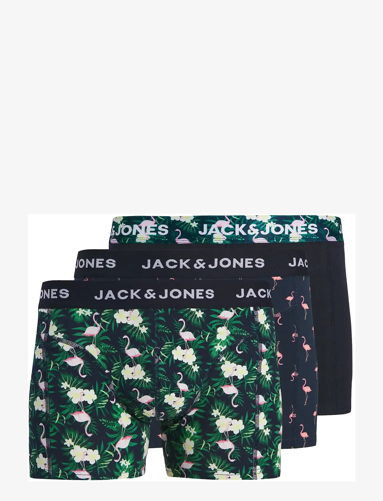 Jack & Jones - JACFLAMINGO FLOWER TRUNKS 3 PACK SN - multipack underpants - black - 1