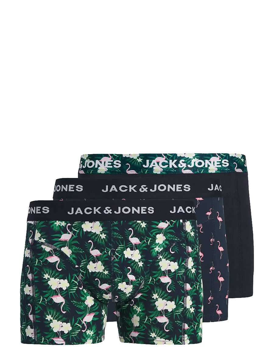 Jack & Jones - JACFLAMINGO FLOWER TRUNKS 3 PACK SN - unterhosen im multipack - black - 1