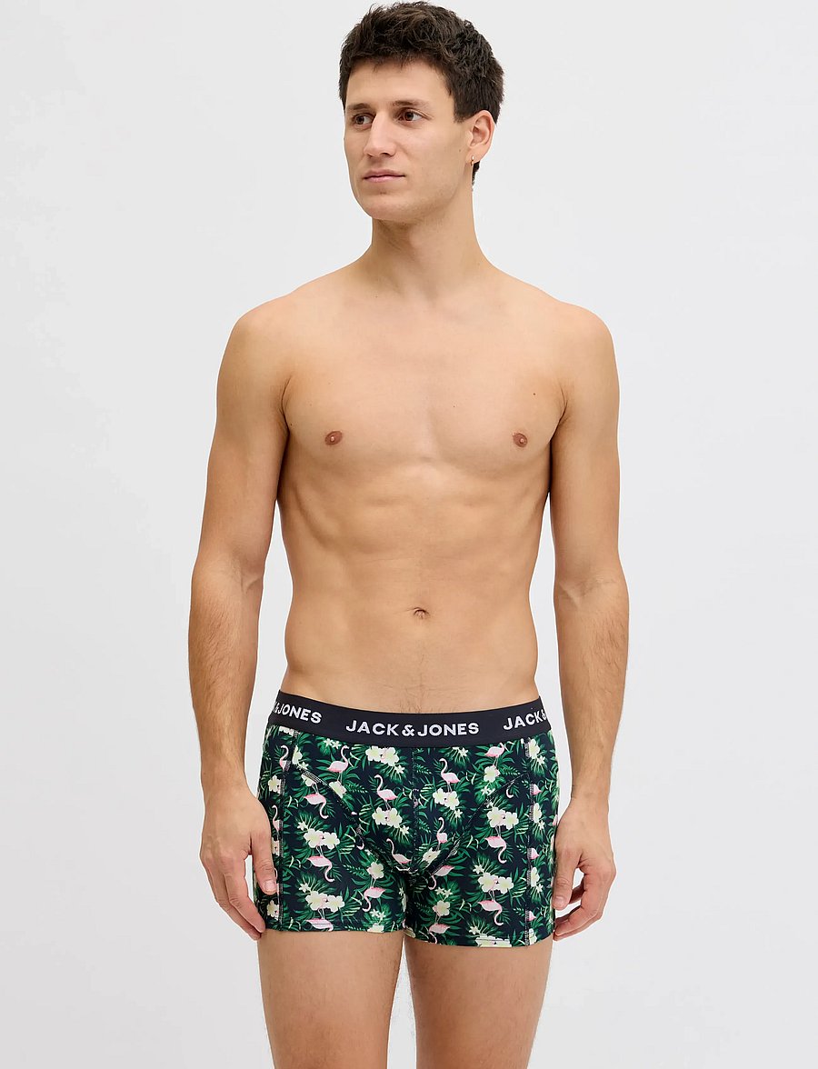 Jack & Jones - JACFLAMINGO FLOWER TRUNKS 3 PACK SN - unterhosen im multipack - black - 0