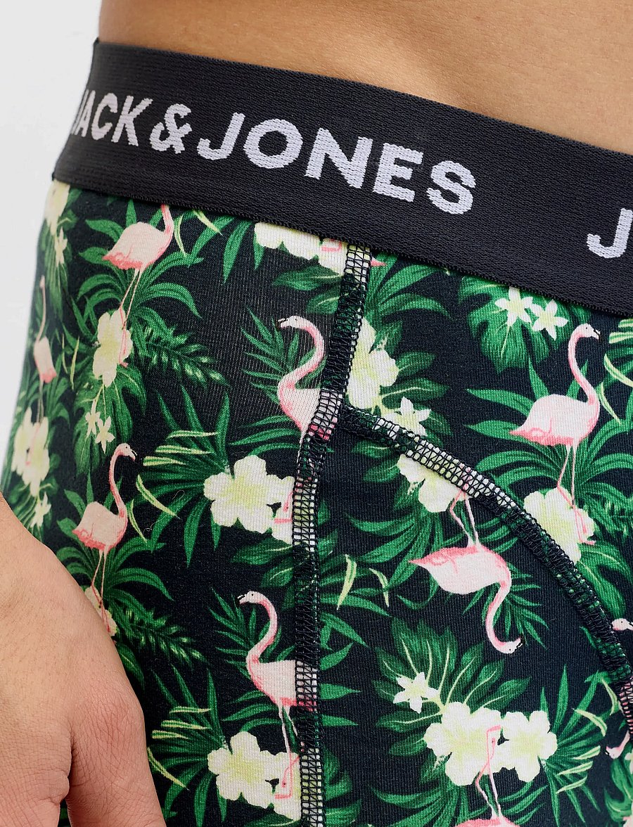 Jack & Jones - JACFLAMINGO FLOWER TRUNKS 3 PACK SN - unterhosen im multipack - black - 3