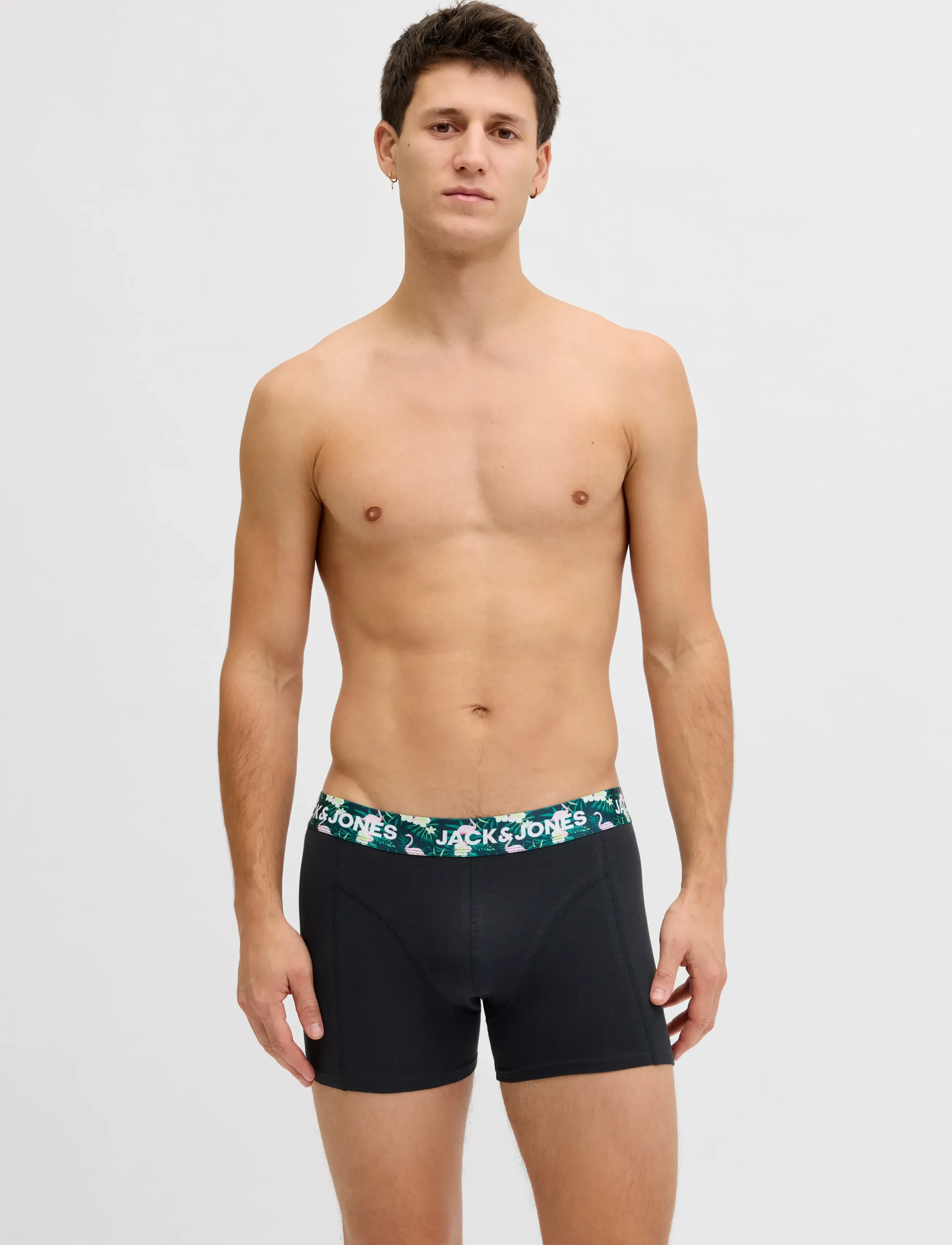 Jack & Jones JACFLAMINGO FLOWER TRUNKS 3 PACK SN - Streetstyle - BLACK / black