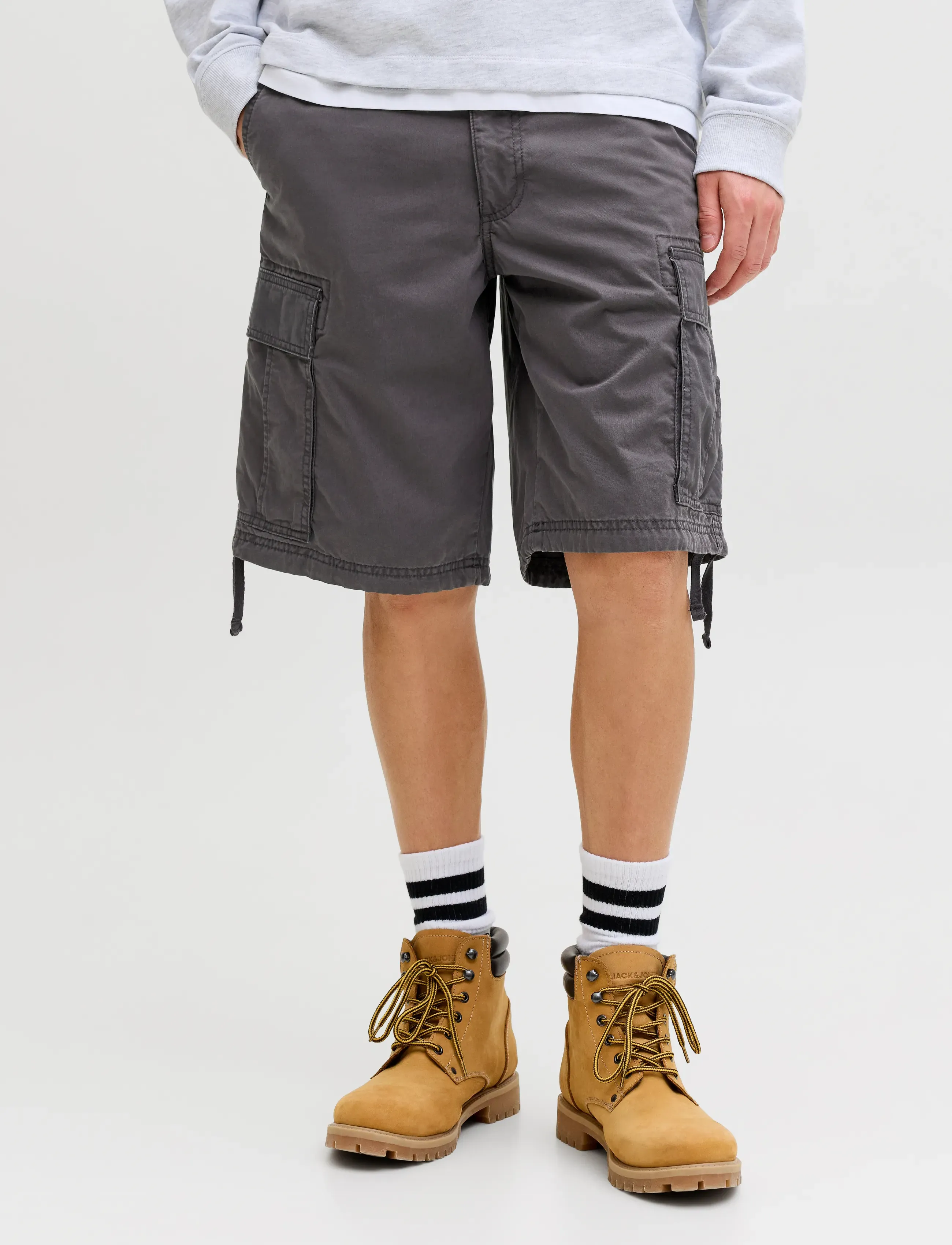 Jack & Jones Jpstcole Frank Cargo Shorts Mid Sn, M, Shorts, Grau - Männerswear