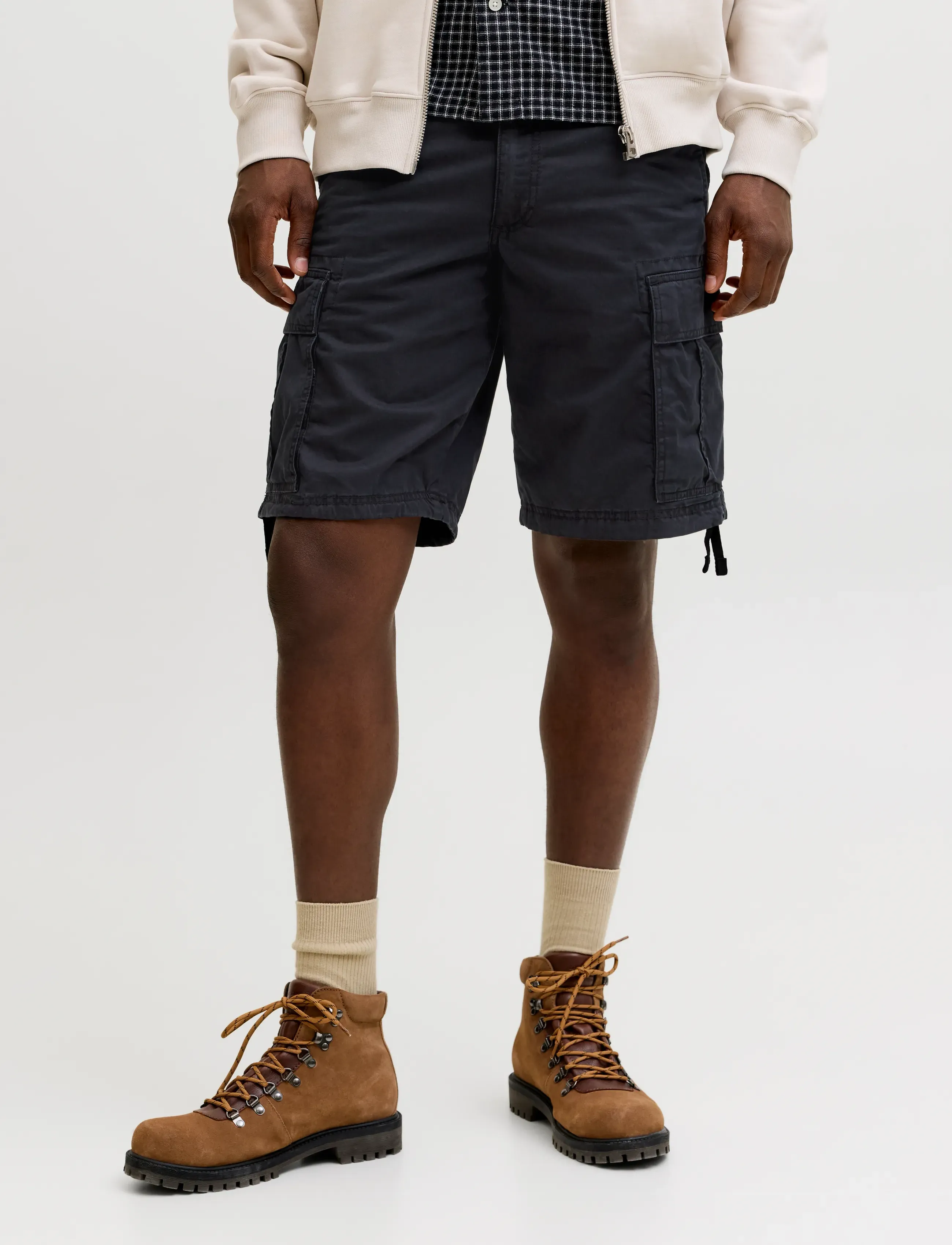 Jack & Jones Jpstcole Frank Cargo Shorts Mid Sn, Herren, Cargoshorts, Schwarz, Gr.M