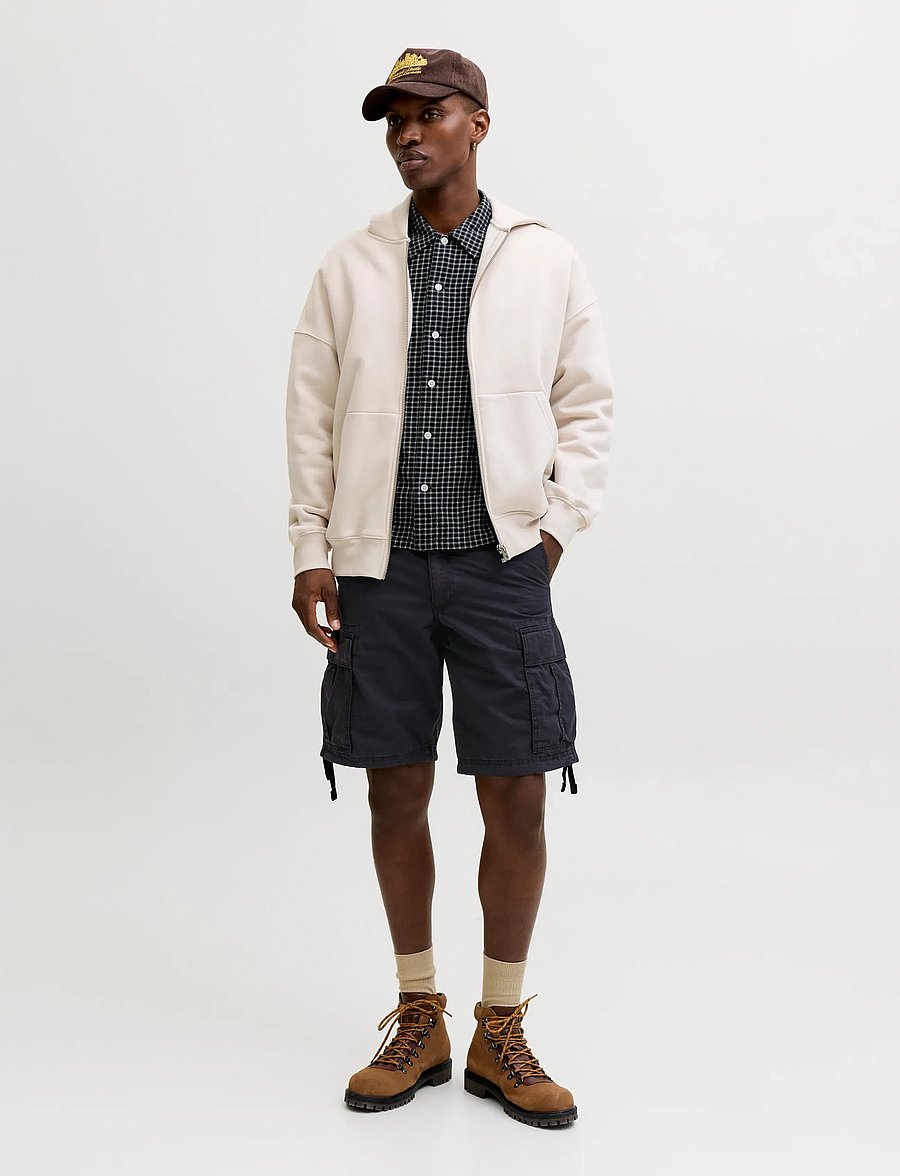 Jack & Jones - JPSTCOLE FRANK CARGO SHORTS MID SN - cargo shorts - black - 4