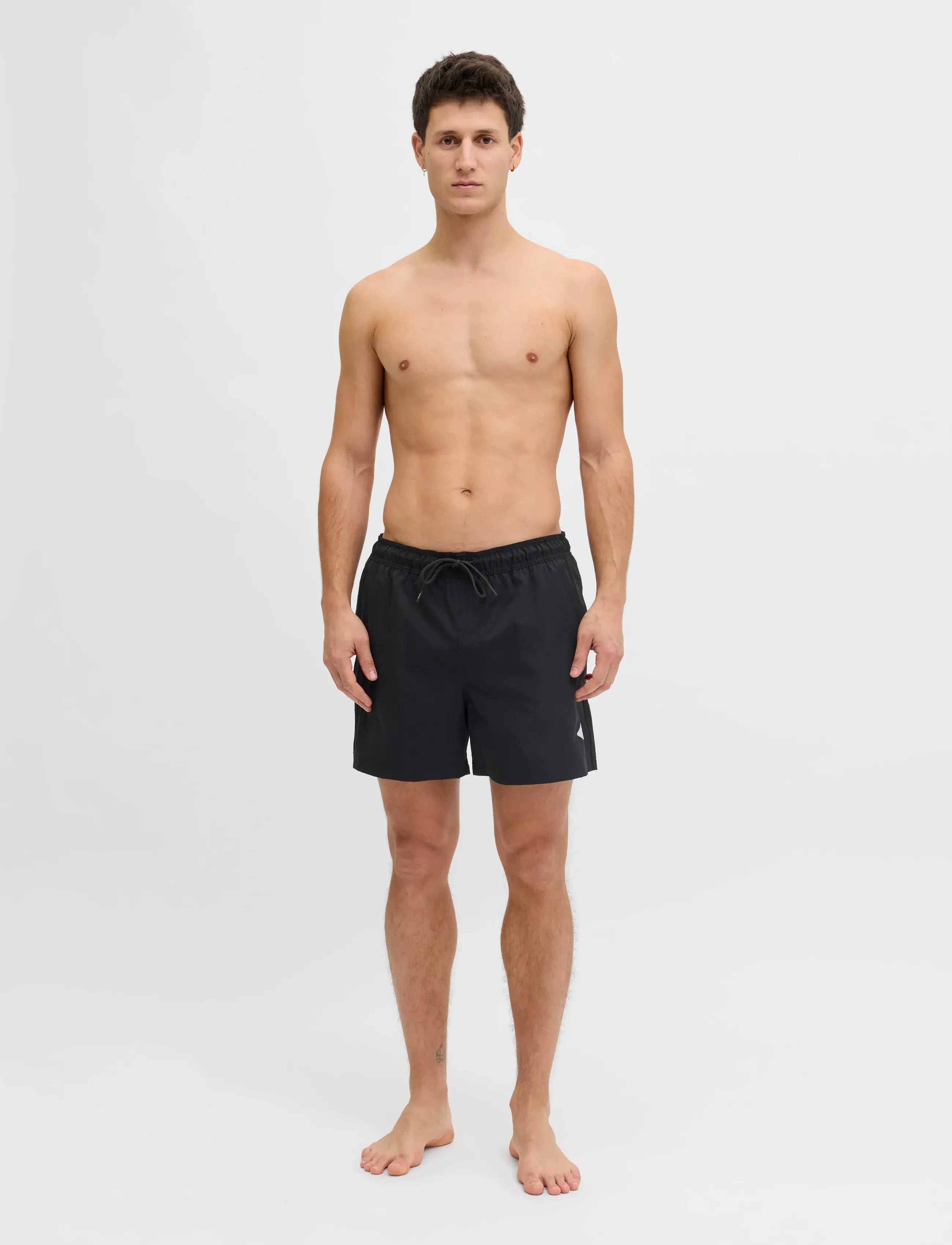 Jack & Jones - JPSTMAUI TROPIC SOLID SWIM SHORTS REG SN - badehose - black - 4