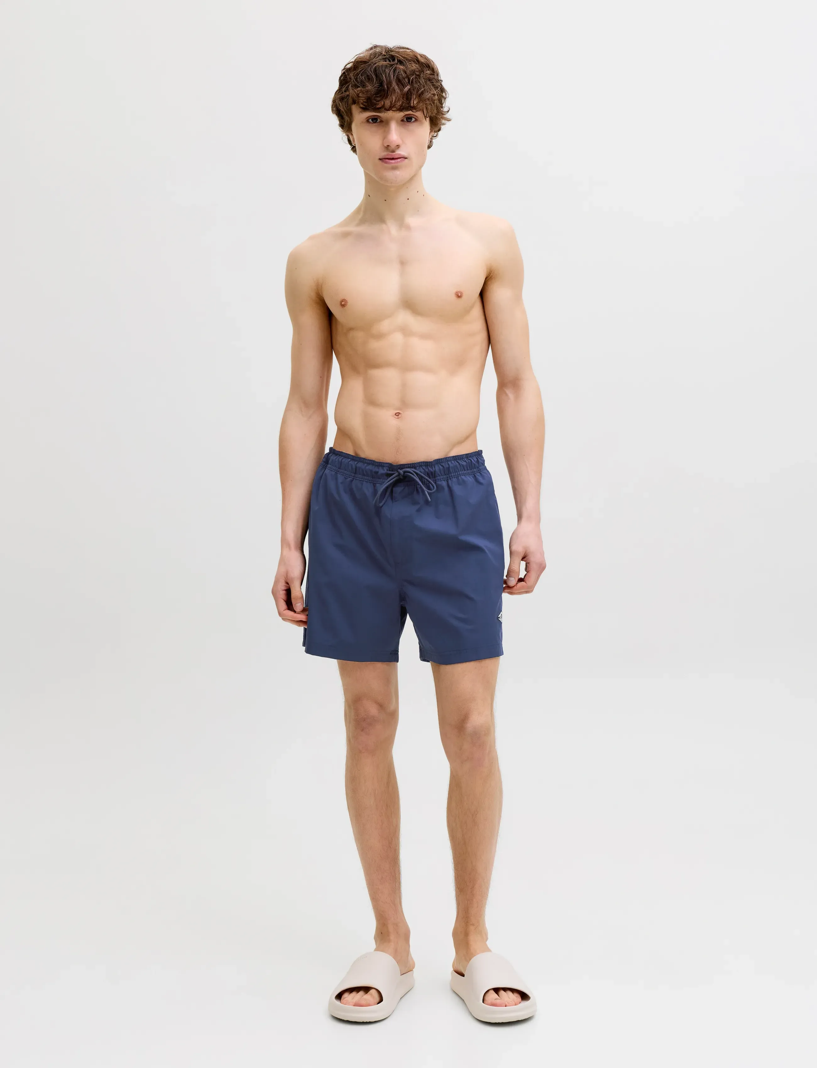 Jack & Jones - JPSTMAUI TROPIC SOLID SWIM SHORTS REG SN - swim shorts - navy blazer - 4