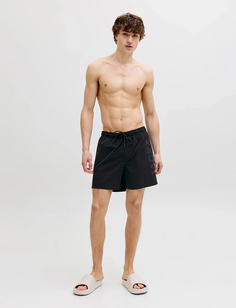 Jack & Jones - JPSTMAUI WAVE LOGO SWIM SHORTS REG SN - zwembroeken - black - 4
