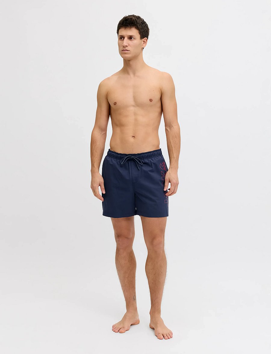Jack & Jones - JPSTMAUI WAVE LOGO SWIM SHORTS REG SN - badeshorts - navy blazer - 4